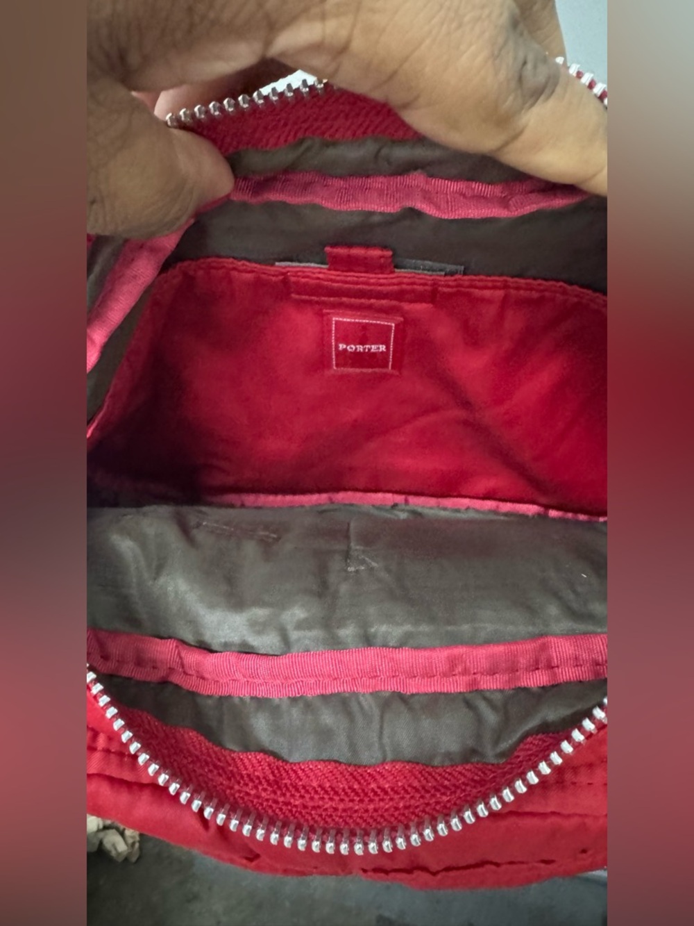Porter Tanker Sling Bag Red Nylon Japanese Designer Shoulder Bag Unisex Compact - Picture 7 of 8